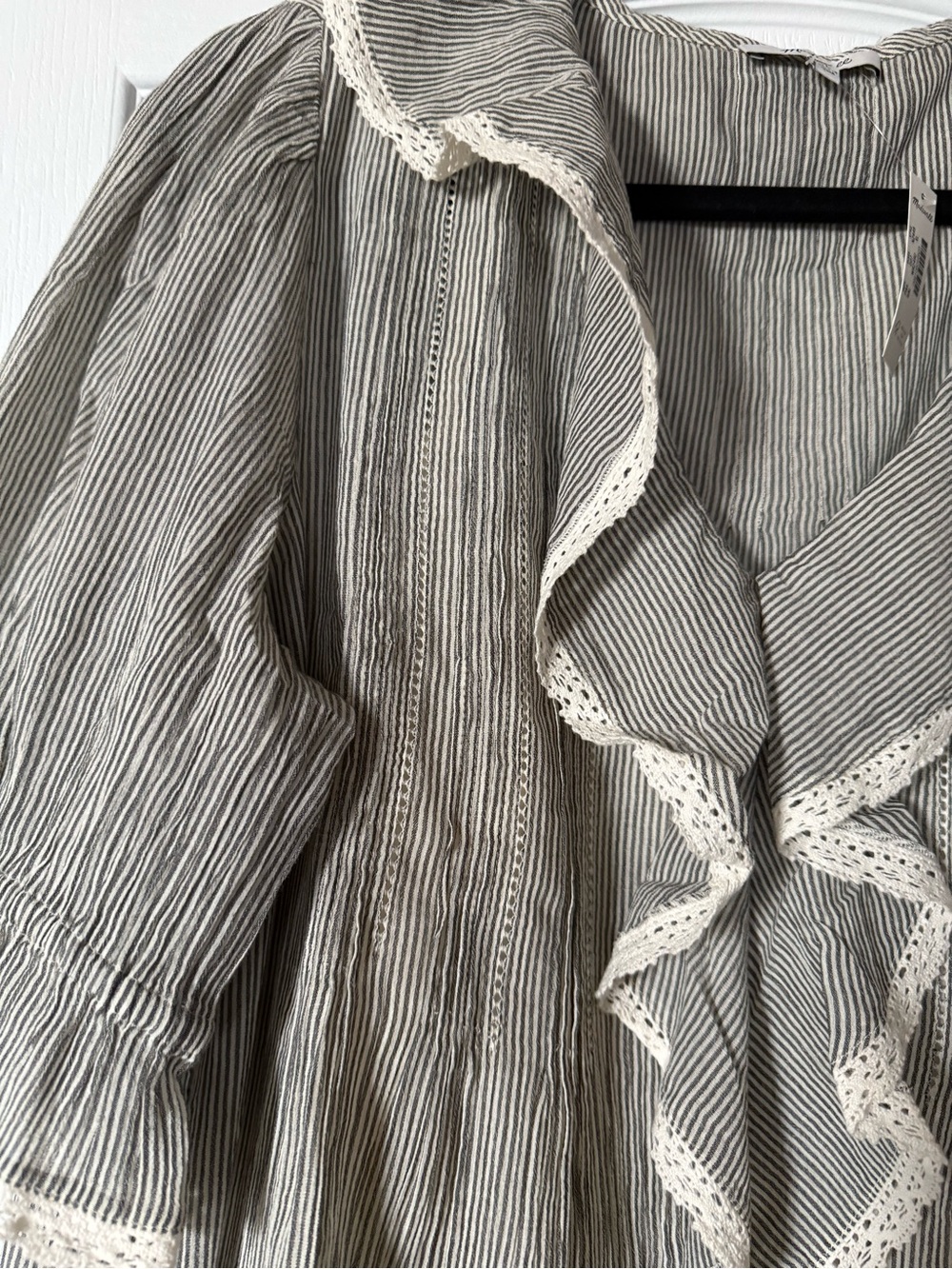 Madewell Blaire Mini Dress in Black And Ivory Micro Stripe - Picture 5 of 10